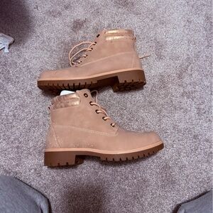 Pale Pink Combat Boots